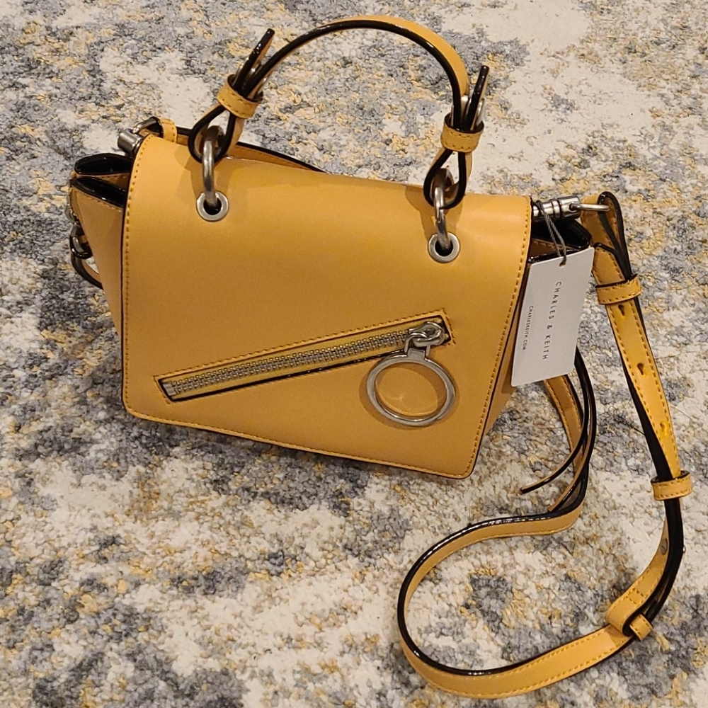 Charles & Keith Yellow Crossbody Bag